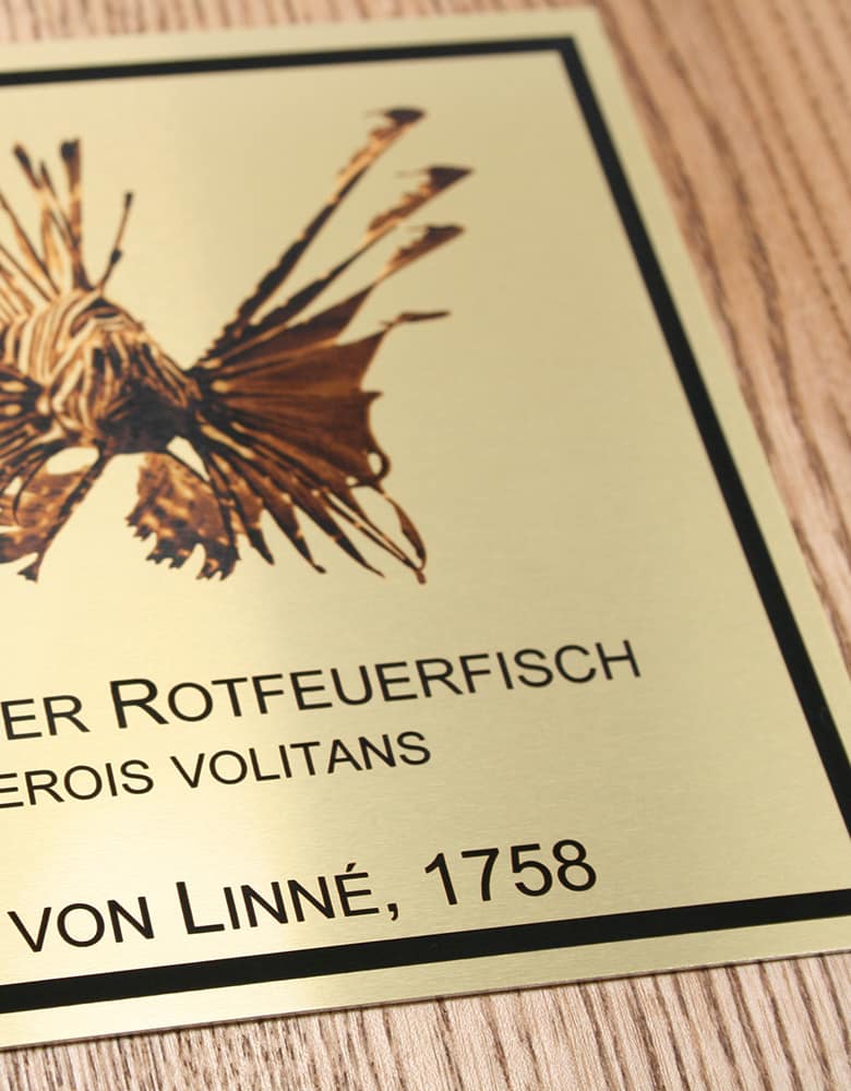 Gravurschilder aus Aluminium